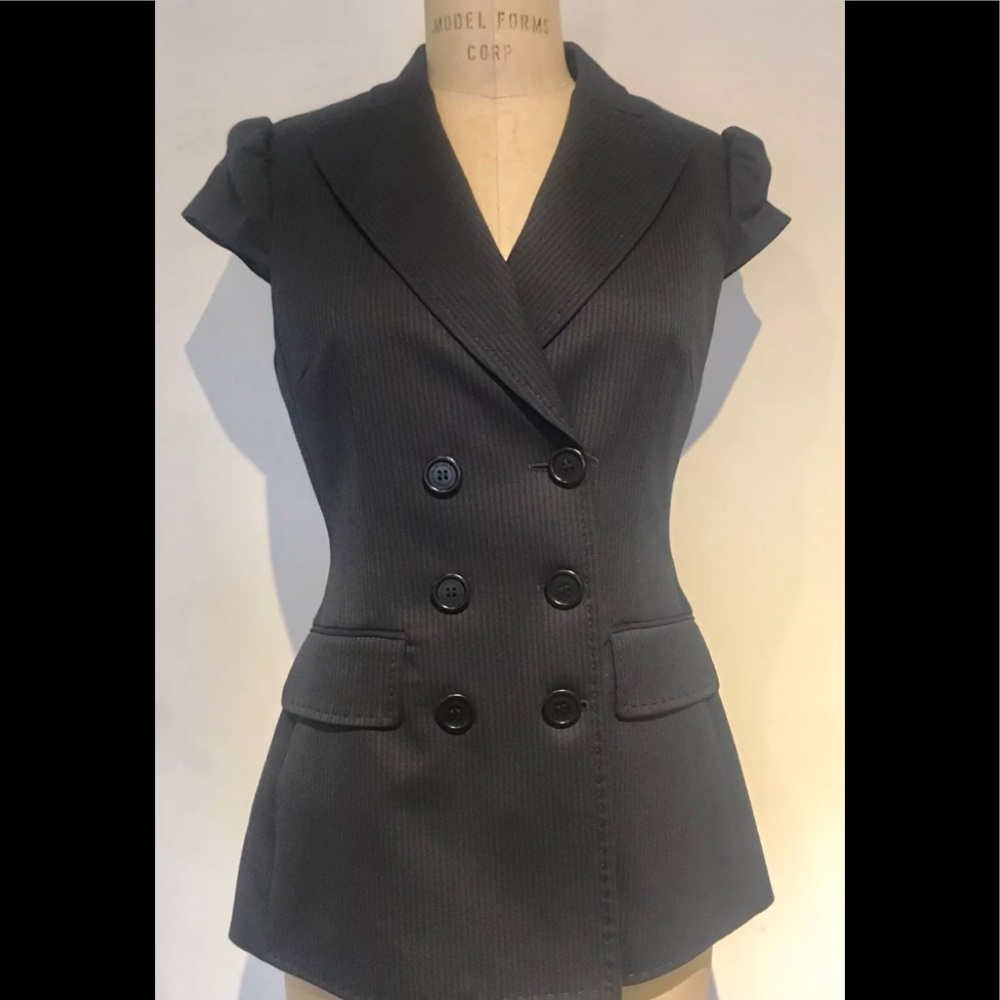 👗SALE BCBG MaxAzria Navy Pinstripe Blazer Small - Picture 8 of 8